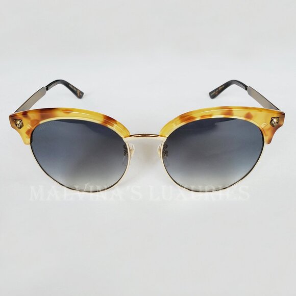 GUCCI SUNGLASSES GG00222 003 HAVANA ACETATE METAL TIGER HEAD GG LOGO ENG… main image 8